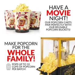 Popcorn Machines Nostalgia 390 W 2.5 Oz. Black Kettle Popcorn Maker With Lighted Interior -MegaChef Sales Shop black gold nostalgia popcorn machines kpm528 1f 1000