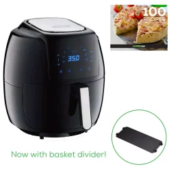 Air Fryers GoWISE USA 8-in-1 7.0 Qt. Black Electric Air Fryer With Recipe Book -MegaChef Sales Shop black gowise usa air fryers gw22931 1f 1000