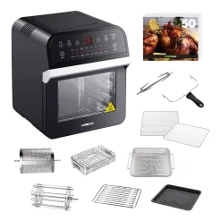 Air Fryers GoWISE USA 12.7 Qt. Black Rotisserie Oven And Air Fryer With Recipe Book