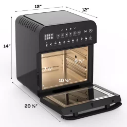 Air Fryers GoWISE USA 1600-Watts 12.7 Qt. Black Air Fryer Oven With Rotisserie, Dehydrator And 11-Cooking Presets -MegaChef Sales Shop black gowise usa air fryers gw44803 1f 1000