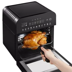 Air Fryers GoWISE USA 1600-Watts 12.7 Qt. Black Air Fryer Oven With Rotisserie, Dehydrator And 11-Cooking Presets -MegaChef Sales Shop black gowise usa air fryers gw44803 44 1000