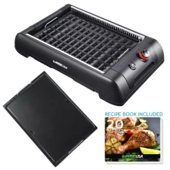 Electric Skillets & Indoor Grills GoWISE USA 2-in-1 149 Sq. In. Black Smokeless Indoor Grill With Interchangeable Plates -MegaChef Sales Shop black gowise usa indoor grills gw88000 44 1000