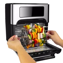 Toasters GoWISE USA 1700W 12.7 Quart Air Fryer Toaster Oven Select With Rotisserie And Dehydrator Features And Accessories, Black -MegaChef Sales Shop black gowise usa toaster ovens gw46690 44 1000