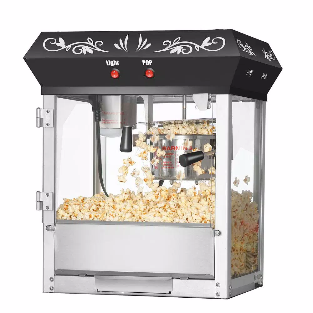 Popcorn Machines Great Northern 6 Oz. Black Foundation Model Popcorn Popper Machine 1 Popcorn Machines Great Northern 6 Oz. Black Foundation Model Popcorn Popper Machine