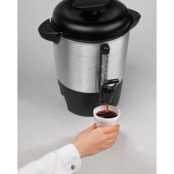 Coffee Makers Hamilton Beach 40-Cup Stainless Steel Coffee Urn 8 Coffee Makers Hamilton Beach 40-Cup Stainless Steel Coffee Urn -MegaChef Sales Shop black hamilton beach coffee urns 40514r 1f 1000
