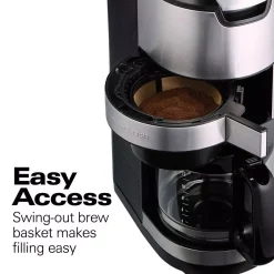Coffee Makers Hamilton Beach 12-Cup Black Programmable Grind And Brew Coffee Maker -MegaChef Sales Shop black hamilton beach drip coffee makers 45505 1f 1000