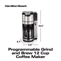 Coffee Makers Hamilton Beach 12-Cup Black Programmable Grind And Brew Coffee Maker -MegaChef Sales Shop black hamilton beach drip coffee makers 45505 66 1000