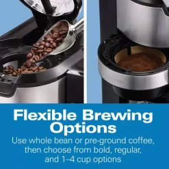 Coffee Makers Hamilton Beach 12-Cup Black Programmable Grind And Brew Coffee Maker -MegaChef Sales Shop black hamilton beach drip coffee makers 45505 fa 1000