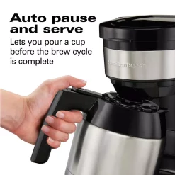 Coffee Makers Hamilton Beach 8-Cup Black Programmable Coffee Maker With Thermal Carafe -MegaChef Sales Shop black hamilton beach drip coffee makers 46240 fa 1000
