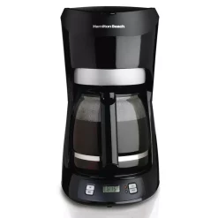 Coffee Makers Hamilton Beach 12-Cup Black With Digital Clock Drip Coffeemaker With Digital Clock -MegaChef Sales Shop black hamilton beach drip coffee makers 49467 1f 1000