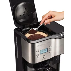 Coffee Makers Hamilton Beach 12-Cup Programmable Black Coffee Maker With Hot Water Dispenser -MegaChef Sales Shop black hamilton beach drip coffee makers 49982 4f 1000