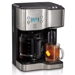 Coffee Makers Hamilton Beach 12-Cup Programmable Black Coffee Maker With Hot Water Dispenser -MegaChef Sales Shop black hamilton beach drip coffee makers 49982 76 1000
