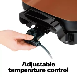 Electric Skillets & Indoor Grills Hamilton Beach Durathon Ceramic 180 In. Black Electric Skillet With Removable Pan -MegaChef Sales Shop black hamilton beach electric skillets 38529 1f 1000