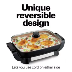 Electric Skillets & Indoor Grills Hamilton Beach Durathon Ceramic 180 In. Black Electric Skillet With Removable Pan -MegaChef Sales Shop black hamilton beach electric skillets 38529 fa 1000