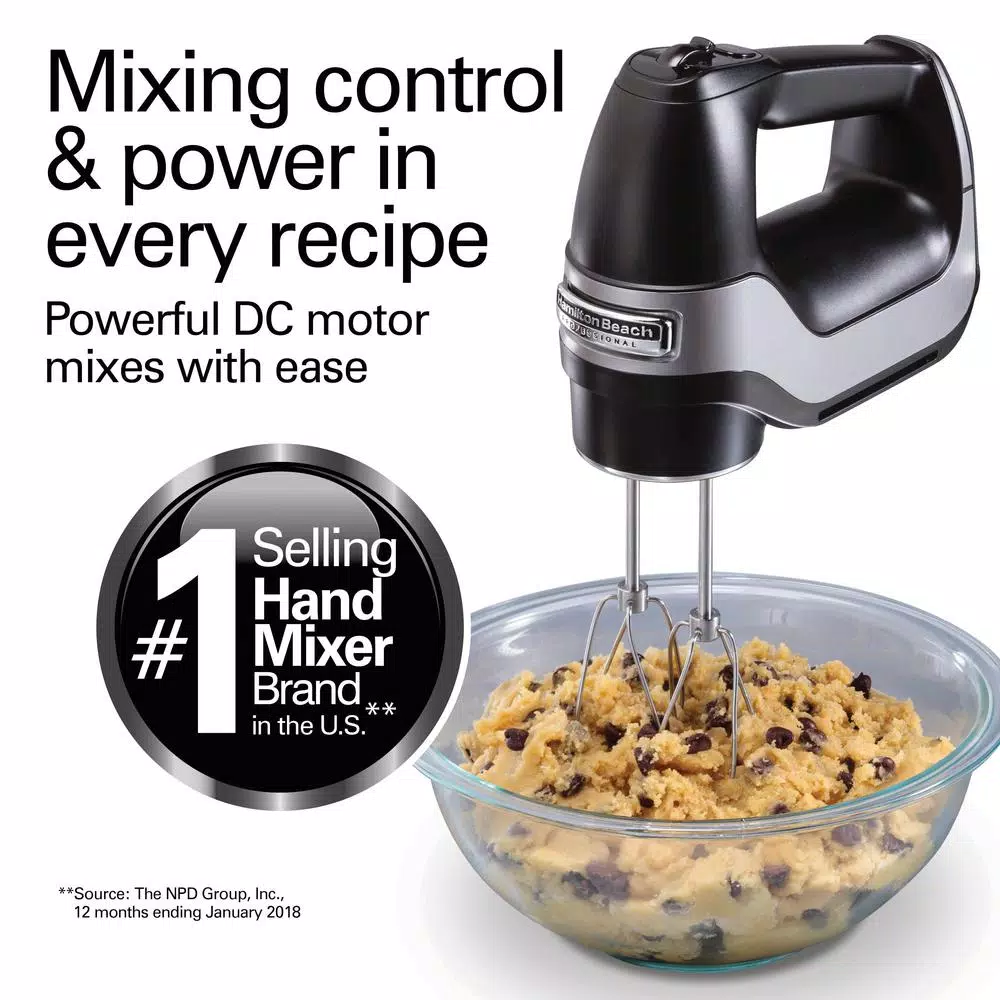Mixers Hamilton Beach Professional 5-Speed Black Hand Mixer 5 Mixers Hamilton Beach Professional 5-Speed Black Hand Mixer - Image 5