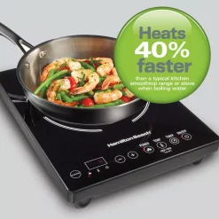 Food Warmers Hamilton Beach Single Burner 10 In. Black Induction Cooktop -MegaChef Sales Shop black hamilton beach hot plates 34104 fa 1000
