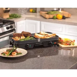 Electric Skillets & Indoor Grills Hamilton Beach 3 In 1 180 Sq. In. Black Indoor Grill With Removable Grids -MegaChef Sales Shop black hamilton beach indoor grills 38546 76 1000