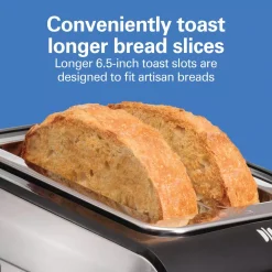 Toasters Hamilton Beach Expert Toast 900 W 2-Slice Black And Stainless Steel Wide Slot Toaster -MegaChef Sales Shop black hamilton beach pop up toasters 22994 1f 1000