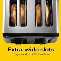 Toasters Hamilton Beach 4-Slice Black Wide Slot Toaster -MegaChef Sales Shop black hamilton beach pop up toasters 24671 1f 1000