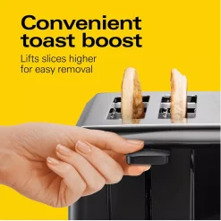 Toasters Hamilton Beach 4-Slice Black Wide Slot Toaster -MegaChef Sales Shop black hamilton beach pop up toasters 24671 4f 1000