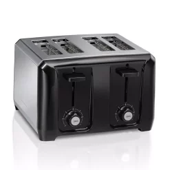Toasters Hamilton Beach 4-Slice Black Wide Slot Toaster