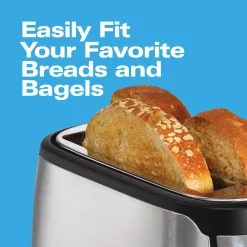 Toasters Hamilton Beach 4-Slice Black Long Slot Toaster -MegaChef Sales Shop black hamilton beach pop up toasters 24810 44 1000