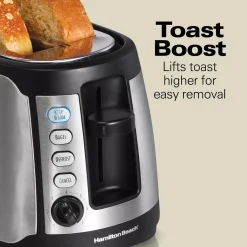 Toasters Hamilton Beach 4-Slice Black Long Slot Toaster -MegaChef Sales Shop black hamilton beach pop up toasters 24810 76 1000