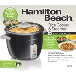 Cookers Hamilton Beach 16-Cup Black Rice Cooker -MegaChef Sales Shop black hamilton beach rice cookers 37517 1f 1000