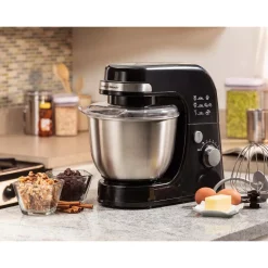 Mixers Hamilton Beach 4 Qt. 7-Speed Black Stand Mixer With Dough Hook, Whisk And Flat Beater Attachments -MegaChef Sales Shop black hamilton beach stand mixers 63390 44 1000