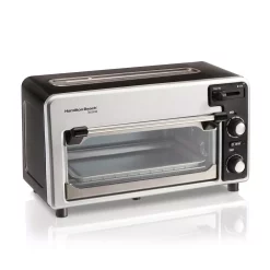 Toasters Hamilton Beach Toastation 1300 W 2-Slice Black And Gray Toaster Oven With Top Toasting Slot