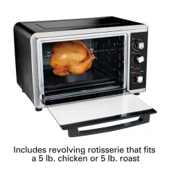 Toasters Hamilton Beach Countertop Toaster Oven Black With Convection And Rotisserie -MegaChef Sales Shop black hamilton beach toaster ovens 31105d 4f 1000