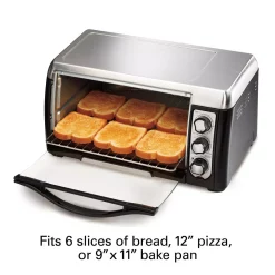 Toasters Hamilton Beach 6 Slice Easy Clean Black Toaster Oven With Convection -MegaChef Sales Shop black hamilton beach toaster ovens 31331d 1f 1000