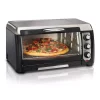Toasters Hamilton Beach 6 Slice Easy Clean Black Toaster Oven With Convection