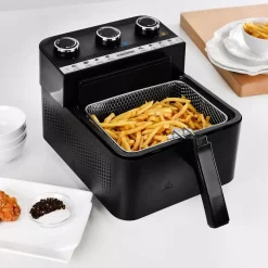 Deep Fryers KALORIK 3.5 Qt. Black 2-in-1 Deep And Air Fryer -MegaChef Sales Shop black kalorik deep fryers ft 45417 bk 31 1000