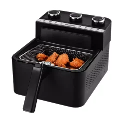 Deep Fryers KALORIK 3.5 Qt. Black 2-in-1 Deep And Air Fryer -MegaChef Sales Shop black kalorik deep fryers ft 45417 bk 4f 1000