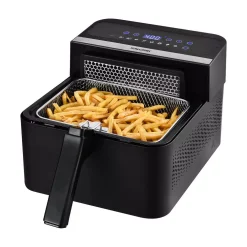 Deep Fryers KALORIK 3.5 Qt. Black 2-in-1 Digital Deep And Air Fryer 10 Deep Fryers KALORIK 3.5 Qt. Black 2-in-1 Digital Deep And Air Fryer -MegaChef Sales Shop black kalorik deep fryers ft 45418 bk 4f 1000