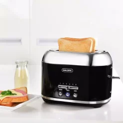 Toasters KALORIK Retro 2-Slice Black Wide Slot Toaster 11 Toasters KALORIK Retro 2-Slice Black Wide Slot Toaster -MegaChef Sales Shop black kalorik pop up toasters to 46083 bk 31 1000