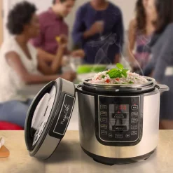Cookers MegaChef 6 Qt. Black Electric Pressure Cooker With Built-In Timer -MegaChef Sales Shop black megachef electric pressure cookers 98599675m 44 1000