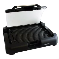 Electric Skillets & Indoor Grills MegaChef 165 Sq. In. Black Reversible Indoor Grill And Griddle With Removable Lid -MegaChef Sales Shop black megachef indoor grills 985101713m 44 1000