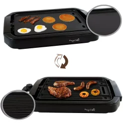 Electric Skillets & Indoor Grills MegaChef 165 Sq. In. Black Reversible Indoor Grill And Griddle -MegaChef Sales Shop black megachef indoor grills 985101714m 4f 1000