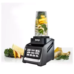 Blenders NINJA Nutri Auto-iQ 72 Oz. 5-Speed Black Blender With Travel Cups -MegaChef Sales Shop black ninja countertop blenders bl641 1f 1000