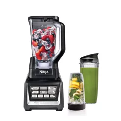 Blenders NINJA Nutri Auto-iQ 72 Oz. 5-Speed Black Blender With Travel Cups -MegaChef Sales Shop black ninja countertop blenders bl641 4f 1000