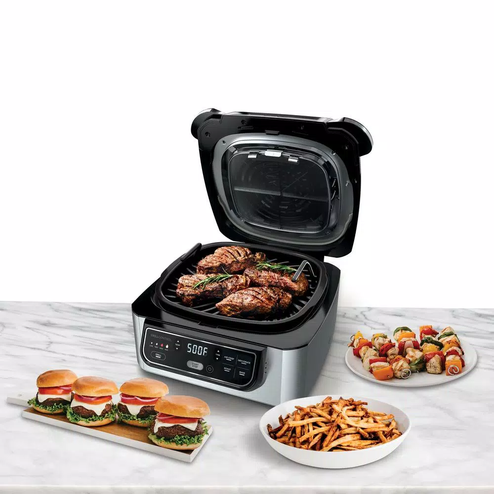 Electric Skillets & Indoor Grills NINJA Foodi 5-in-1 Black Stainless Indoor Grill With 4 Qt. Air Fryer, Roast, Bake, Dehydrate And Cyclonic Grilling Technology 3 Electric Skillets & Indoor Grills NINJA Foodi 5-in-1 Black Stainless Indoor Grill With 4 Qt. Air Fryer, Roast, Bake, Dehydrate And Cyclonic Grilling Technology - Image 3