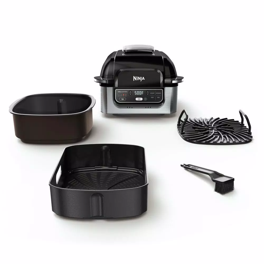 Electric Skillets & Indoor Grills NINJA Foodi 5-in-1 Black Stainless Indoor Grill With 4 Qt. Air Fryer, Roast, Bake, Dehydrate And Cyclonic Grilling Technology 2 Electric Skillets & Indoor Grills NINJA Foodi 5-in-1 Black Stainless Indoor Grill With 4 Qt. Air Fryer, Roast, Bake, Dehydrate And Cyclonic Grilling Technology - Image 2