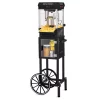 Popcorn Machines Nostalgia 300 W 2.5 Oz. Black Popcorn Cart With 5 Qt. Popcorn Bowl