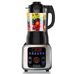 Blenders NutriChef 59 Oz. 9-Speed Black Digital Countertop Blender With Heat, Adjustable Time/Temperature/Speed Settings -MegaChef Sales Shop black nutrichef countertop blenders ncblsm150 44 1000