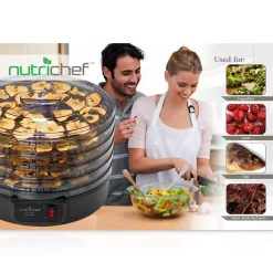 Food Processing NutriChef 5-Tray Black Electric Countertop Food Dehydrator Food Preserver -MegaChef Sales Shop black nutrichef dehydrators pkfd14bk 44 1000