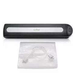 Food Processing NutriChef White Kitchen Food Vacuum Sealer – Compact Electric Air Sealing Preserver System With Reusable Vacuum Food Bags -MegaChef Sales Shop black nutrichef food vacuum sealers pkvs15bk 44 1000