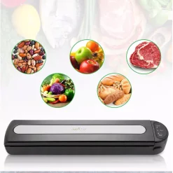 Food Processing NutriChef White Kitchen Food Vacuum Sealer – Compact Electric Air Sealing Preserver System With Reusable Vacuum Food Bags -MegaChef Sales Shop black nutrichef food vacuum sealers pkvs15bk 4f 1000