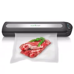 Food Processing NutriChef White Kitchen Food Vacuum Sealer – Compact Electric Air Sealing Preserver System With Reusable Vacuum Food Bags -MegaChef Sales Shop black nutrichef food vacuum sealers pkvs15bk 76 1000